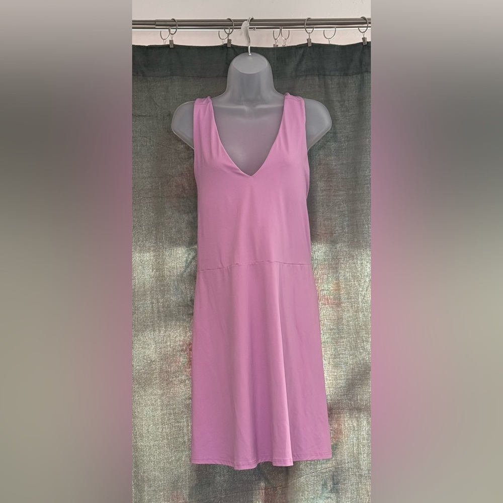 Fabletics Pink Sleeveless V-Neck Mini Dress